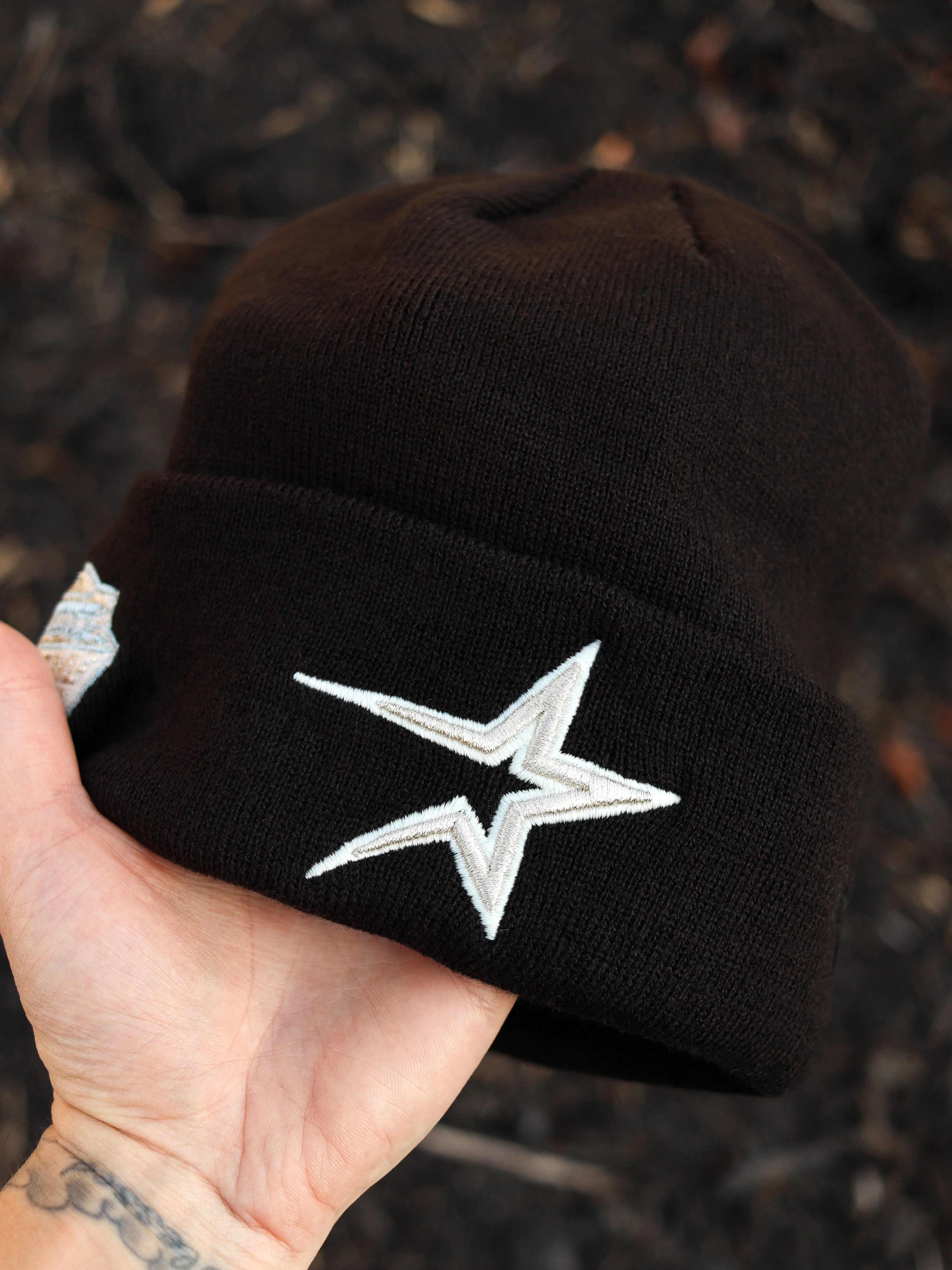 Astros (black beanie) (astrodome patch) - Image 2