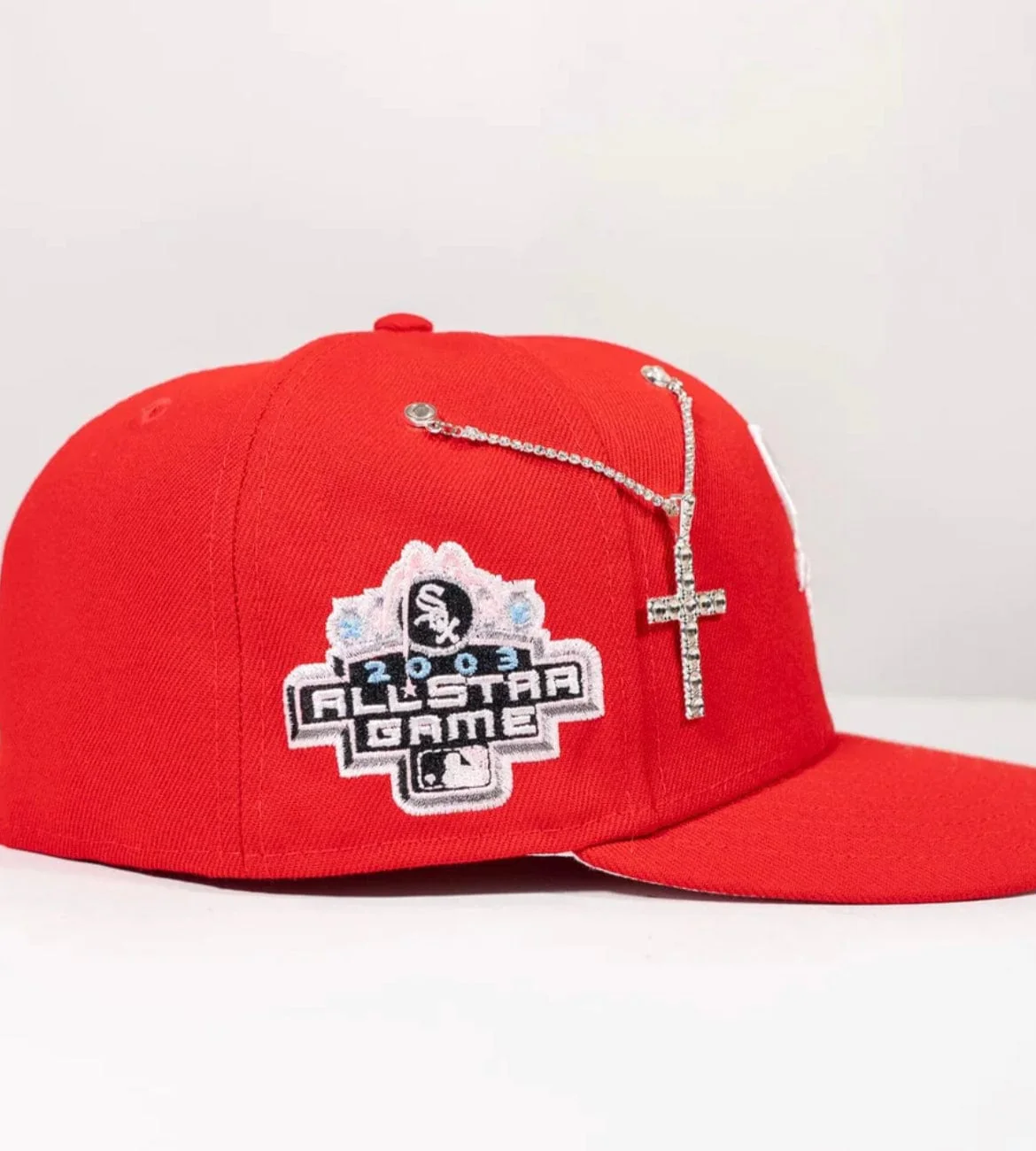 Silver Big rocks cross chain - Image 3