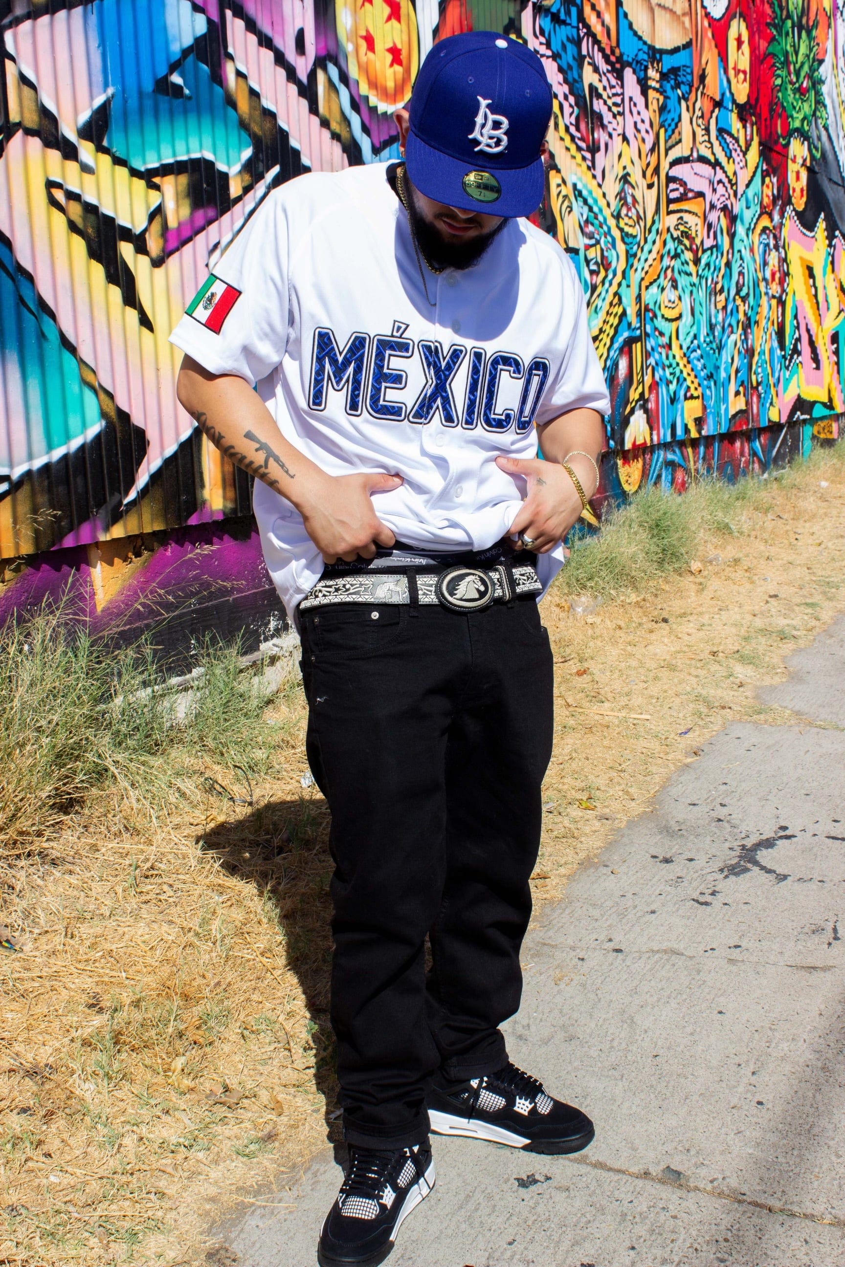 (White/Navy blue) Mexico Jersey - Image 3